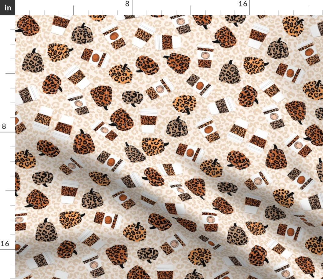 MEDIUM psl leopard pumpkins, animal print pumpkin, pumpkin spice fabric