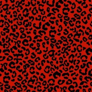 MEDIUM orange leopard print fabric - fall leopard cheetah print - animal print fabric