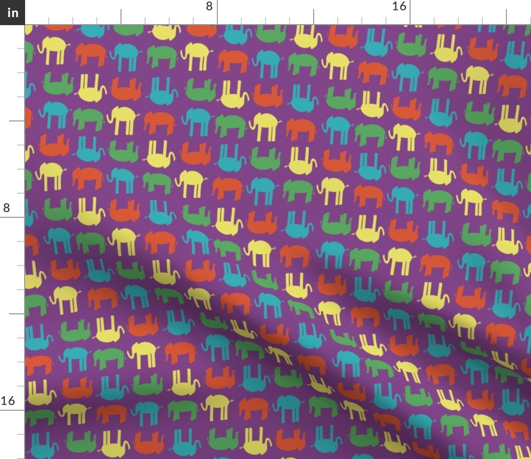 marching elephants- purple 