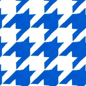 blue and white illustrated houndstooth