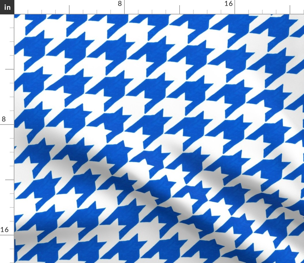 blue and white illustrated houndstooth