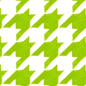 lime green and white houndstooth