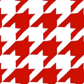 red and white illustrated houndstooth