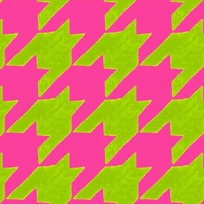 lime green and hot pink houndstooth