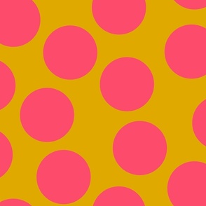 Jumbo large spots in mustard yellow and pink