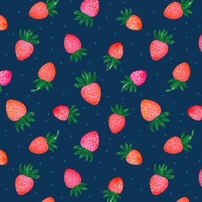 Strawberries, Navy (medium)