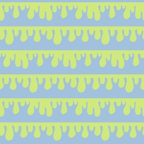 Honeydew Dripping Lines on a Sky Blue Background
