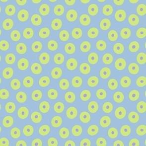 Honeydew and Lilac Dots on a Sky Blue Background