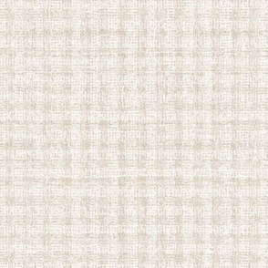 Woollen Checkered Tweed Natural White
