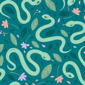Green Snakes Fabric, Wallpaper and Home Decor | Spoonflower
