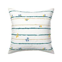 Retro Spring Flowers On Lines Summer Colors 10"