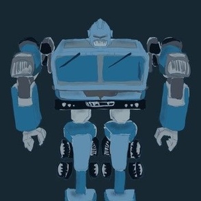Blue Robots Very Small