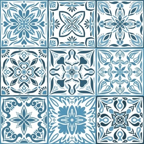 spanish tiles version 2 - blue - large