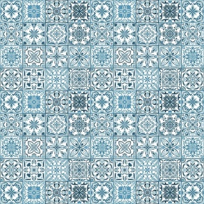 spanish tiles version 2 - blue - medium small