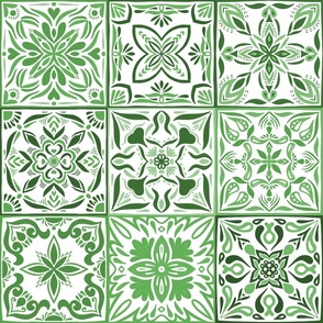 spanish tiles version 2 - green - large