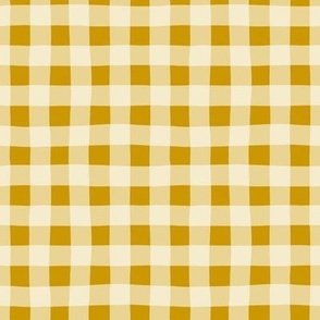 Wavy Gingham - (Bees and Lemons) - Gold