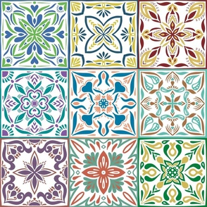 spanish tiles version 2 - colorful -  large