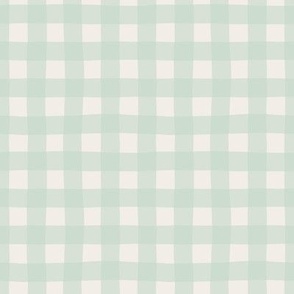 Wavy Gingham -(Bees and Lemons) - Mint