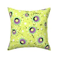 MMNT2 - Lightbulb Moment in Lime Green and Purple - Large - 21 inch fabric repeat - 12 inch wallpaper repeat