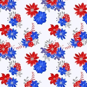 Red and Blue Floral