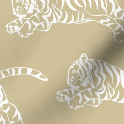 Tiger beige and white
