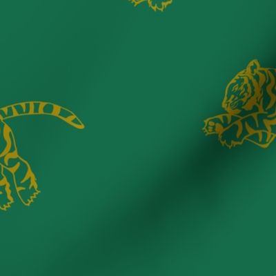 Leaping Tiger gold and green smaller profile