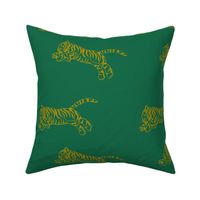 Leaping Tiger gold and green smaller profile