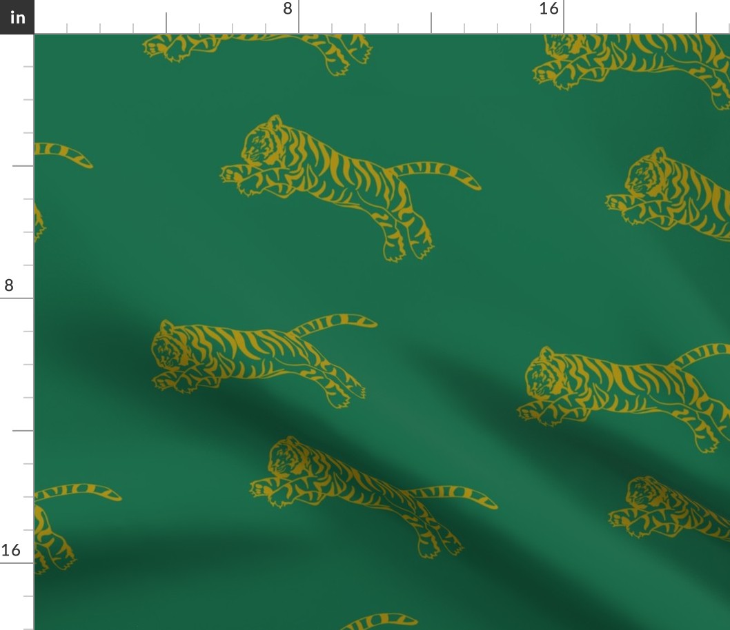 Leaping Tiger gold and green smaller profile