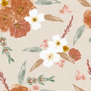 desert blooms floral cream-large