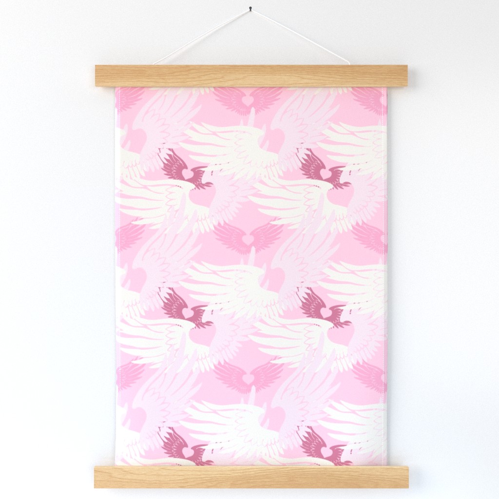 Heartwings II: Pink & Beige