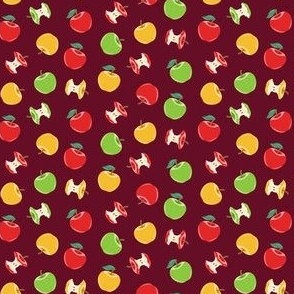 (micro scale) all the apples - apple picking - maroon - LAD22