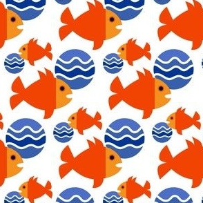 fish orange / blue water