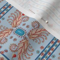 Pasley in blue background handkerchief design
