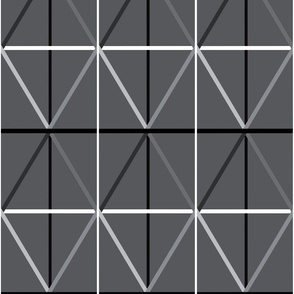 MEDIUM diamond Geo cross check - shades of grey dark