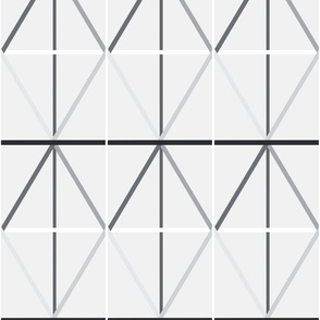 Medium diamond geo cross check - shades of grey light