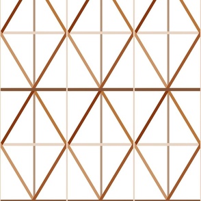 MEDIUM diamond cross check geo- caramel brown and white