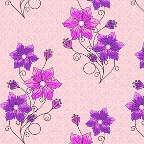Pattern for Blooming Petunias