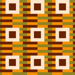 Retro bold stripes geometrics orange brown
