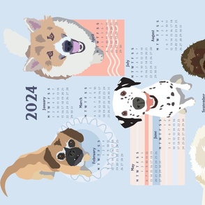 Calendar Dogs 2 Tea Towel 2023