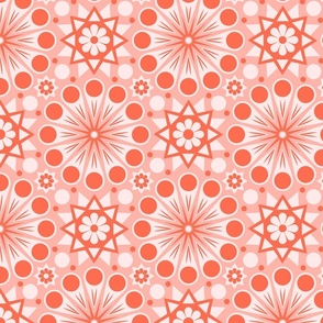 Retro Geometric Floral - Pink