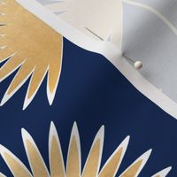 Palm Springs Fan Palm - navy gold