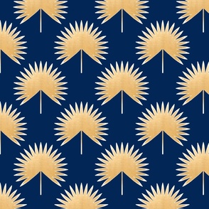 Palm Springs Fan Palm - navy gold