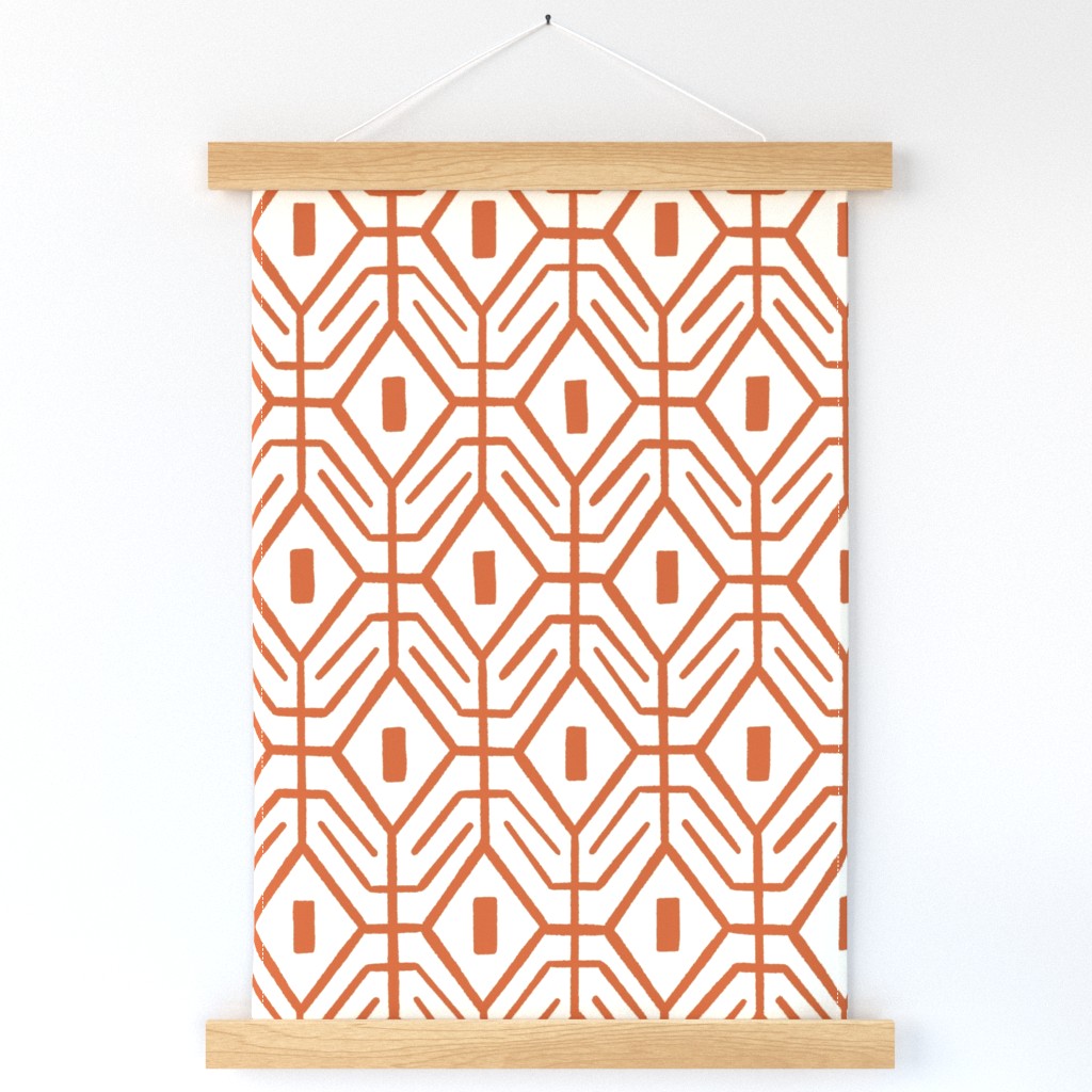 minimal geometric/burnt orange/large