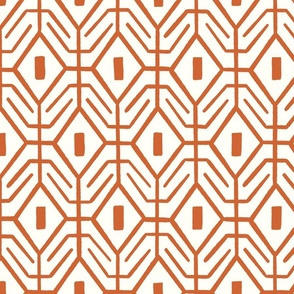 minimal geometric/burnt orange/large