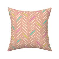 Textured Terracotta Chevron Neon Accents