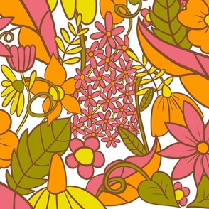 Pink orange spring floral