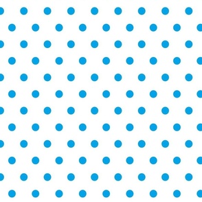 Blue Polka Dots on White