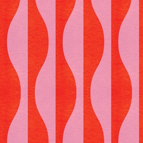 Minimalist Geometric Pattern in Juicy Strawberry Red and Pink Color
