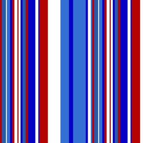 Stairwell Stripes  -blue and blue-gray and red