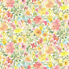 Optimism - vivid watercolor floral medium scale